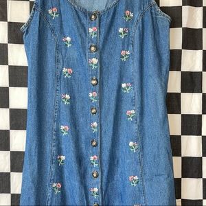 90s floral denim dress